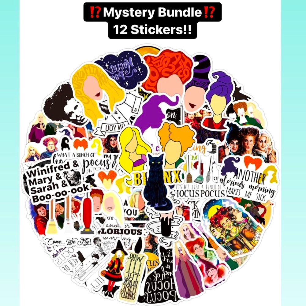 🧙‍♀️Hocus Pocus 12 Vinyl Stickers - Mystery⁉️ Bundle!!!
